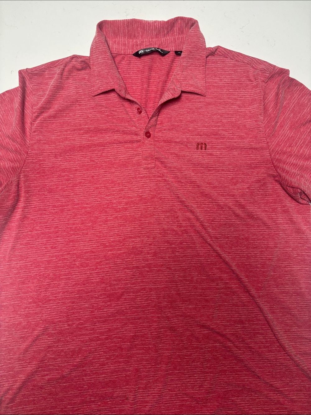 Travis Mathew Marled Red Short-Sleeve Polo